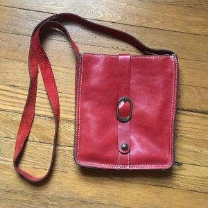 Red leather purse
